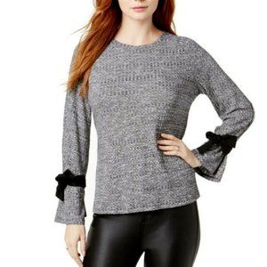 KENSIE Black Long Sleeve Crew Neck Top Size M